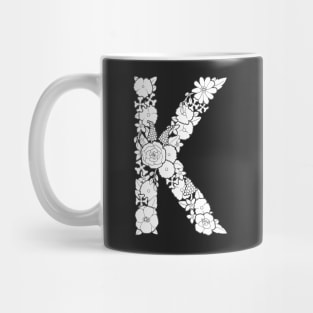 Floral Letter K Mug